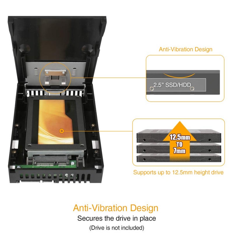 ICY DOCK 2.5 inch to 3.5 inch SATA Hard Drive/SSD Adapter Mounting Bracket for Internal 3.5" Drive Bay | EZConvert Lite MB882SP-1S-1B - Image 5